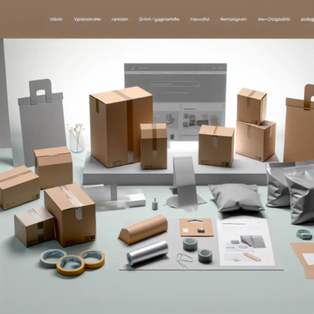 Netjes gestapelde dozen, verzendenveloppen en verpakkingsmateriaal in een magazijnomgeving